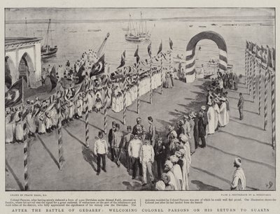 Nach der Schlacht von Gedaref, Begrüßung von Colonel Parsons bei seiner Rückkehr nach Suakin von Frank Dadd
